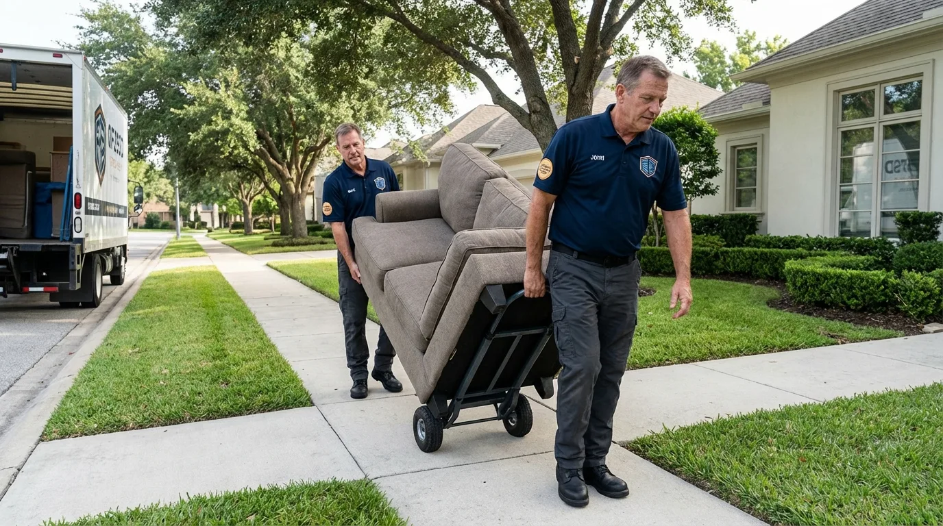 Local residential moving crew loading furniture in Green Valley, AZ